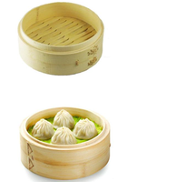Premium — panier à vapeur en bambou de 10 pouces, fait à la main, deux niveaux de profondeur supplémentaire, dumplings Bao bang, chinois, pour aliments