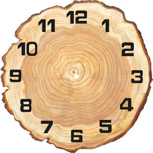 12 "30cmシンプル-サイレントクォーツLCDテクスチャ木製壁時計リビングルーム用年間リング付き - Product Image 6