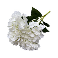 Nouvelles fleurs artificielles d'hortensia en soie imprimées en 3D, 5 têtes pour 50 cm de hauteur, feuilles de simulation pour utilisation murale