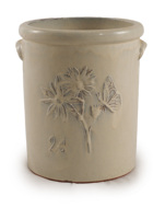 Pot de fleurs en céramique émaillée blanc mat, motif marguerite et papillon en relief, pour intérieur/extérieur, avec trou de drainage, écologique