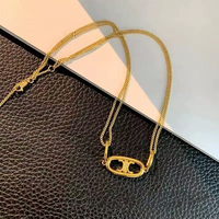 Ensemble de Bijoux Tendance en Acier Inoxydable Double avec Lettres en Acier Titane, Collier et Bracelet Vente Chaude