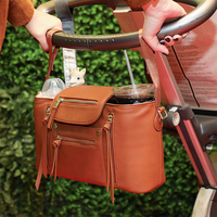 Sac de poussette en cuir PU pour bébé, sacoche à couches, caddie adapté à toutes les landau, design à la mode, 1 pièce