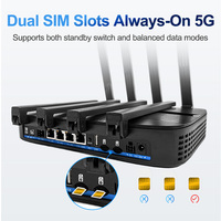 Nuevo Router WiFi ZBT Tri-Banda 2.4G 5.8G 6.0GHZ MT7988AV Quad-Core WiFi 7 10Gbps SFP 2.5GE WAN 3 GE LAN WIFI7 19000Mbps 802.11BE