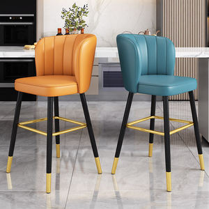 Silla de Bar <span class=keywords><strong>Alta</strong></span> para el Hogar, Estilo Nórdico, Metal, Lujo, Terciopelo Dorado, Cuero, Taburetes Modernos <span class=keywords><strong>y</strong></span> Económicos para Barra de Cocina, Muebles para <span class=keywords><strong>Mesa</strong></span> de Bar - Product Image 2