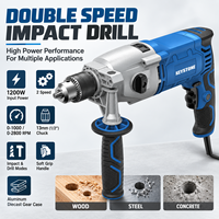 Perceuse à percussion 1200W, capacité de perçage maximale bois 40mm, acier 13mm, béton 20mm
