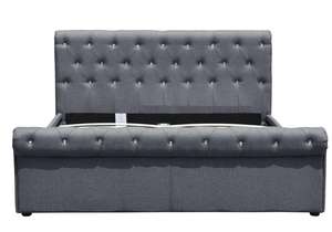 Moderna Testiera e Pediera Slitta Design Letti Biancheria In Tessuto Imbottito Doppio Formato Di Archiviazione - Product Image 2