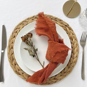 Eleganti Tovaglioli Damascati Rustici in Jacquard di Lino e Cotone, Tovaglioli da Cena in Stile Semplice per Matrimoni - Product Image 4