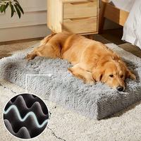 Nouveau lit carré en peluche pour animaux de compagnie, canapé-lit pour chien pour un sommeil profond avec fonction de transport, en mousse et coussin, pour niche ou chat