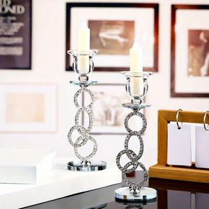 Candelabro de Cristal de Lujo al Por Mayor, Estilo Europeo, Hecho a Mano, Ecológico, con Múltiples Anillos para Mesa, Ideal para Bodas y Navidad - Product Image 3