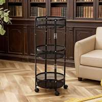 Chariot de rangement de cuisine multi-niveaux Cyclone pliable pour snacks, fruits, légumes et vaisselle, avec fonction amovible