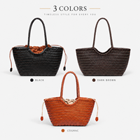 Sac à bandoulière en cuir véritable personnalisé avec logo, sac fourre-tout tissé à la main pour femmes, sac à main pour femmes avec sac intérieur amovible