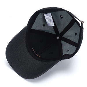 Custom Unisex Vintage Washed 100% Cotton Adjustable Classic <b>Black</b> Gray Baseball Cap Sports Caps Dat Hat with 3D Embroidered Logo - Product Image 5