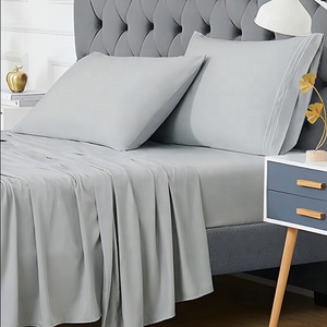 Set di biancheria da letto in raso di lusso 4 pezzi in morbido cotone morbido con tasca profonda senza rughe cofanetto e <span class=keywords><strong>copripiumino</strong></span> - Product Image 3