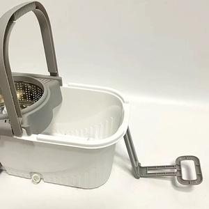 K25 Large Wheel Mop With Handle Detachable Head Cotton Rectangular Gray Green Bucket For Household Cleaning - Product Image 1