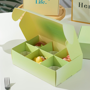 Boîte à pâtisserie en papier pour boulangerie, emballage <span class=keywords><strong>alimentaire</strong></span>, logo personnalisé en gros, nouvelle collection 2026, Pulida, boîte à donuts verte - Product Image 3