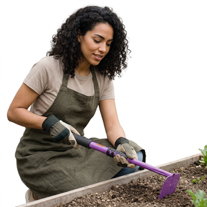 JAYA MATA JM169 14.5in Modern Manual Garden Hoe Durable Steel <b>Tool</b> with PVC Grip for <b>Weed</b> Control Soil Loosening Yard Care - Product Image 1