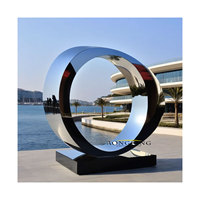 Sculpture de poire en acier inoxydable 304 de haute qualité, statue de fruit abstraite moderne pour jardin extérieur