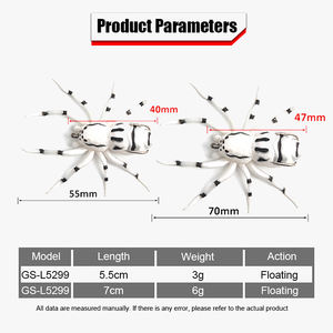 Señuelo de Pesca Flotante de 7.5cm/7.6g 6.5cm/3.2g, 10 Colores, Anzuelo Doble, Cebo Artificial de Goma Suave, Cebo para Pesca de Serpiente - Product Image 2