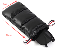 Étui à lunettes rectangulaire portable en duvet synthétique avec cordon de serrage, motif imprimé logo, vente en gros