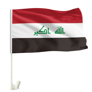 Alta calidad personalizada 30*45cm Bandera de coche iraquí Promoción de fábrica para todos los países Bandera de ventana de coche - Product Image 1