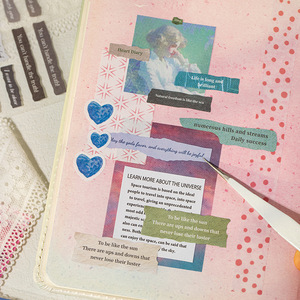 4 feuilles par paquet <span class=keywords><strong>Film</strong></span> découpé Veggie Stickers Shattered Word Digest Series English Material Handbook Collage Decorative Series - Product Image 4