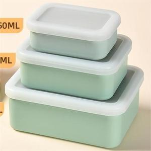 Boîte Bento Mignonne Réutilisable en Silicone Sans BPA, à Double Niveau, Résistante aux Fuites, Compatible Micro-ondes et Lave-Vaisselle, à 3 Compartiments, Vente en Gros - Product Image 2