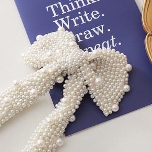 Accessoires de <span class=keywords><strong>cheveux</strong></span> <span class=keywords><strong>tendance</strong></span> de style coréen, design vintage, bonne qualité, luxe, grosses perles, nœud papillon, barrettes à <span class=keywords><strong>cheveux</strong></span> en perles pour enfants - Product Image 4