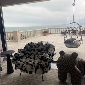 Silla de salón de diseño, muñeca creativa, figura de <span class=keywords><strong>Panda</strong></span> animal, silla de sofá giratoria informal perezosa - Product Image 5
