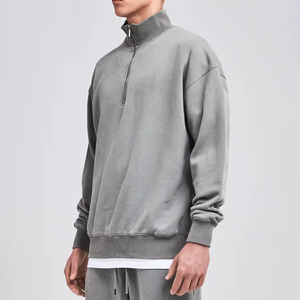 Felpa Personalizzata in Tessuto French Terry 380-400gsm con Spalle Scese e Cerniera Metallica 1/4 - Product Image 4