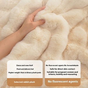 Sang trọng lông thảm tùy chỉnh khu vực thảm cho trang trí nội thất phòng khách thảm thiết kế mới Thỏ lông Thảm sang trọng Thảm bong bóng nhung - Product Image 3