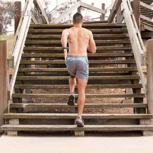 กางเกงกีฬาลำลองสำหรับผู้ชายกางเกงวิ่งออกกำลังกายระบายอากาศสีพื้นฤดูร้อน - Product Image 3