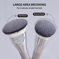 Pinceau de fond de teint professionnel personnalisé de haute qualité de marque privée 2 pièces ensemble de pinceaux de maquillage pour fond de teint correcteur blush