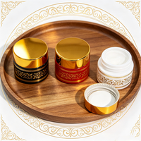 Pot en verre cosmétique de 100 L, couleur noire, écologique, pour crème pour le visage, avec couvercle à vis doré
