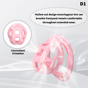 Alat Keperawanan Pria Cobra Cock Cage Dengan 6 Ukuran Cincin Bahan Resin Ringan dan Bernapas Produk SM Mainan Seks Bondage - Product Image 5