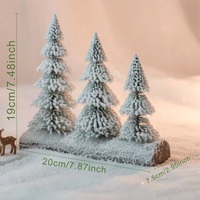 Mini sapins de Noël SANWEI, décorations d'hiver, petit sapin de Noël de table, mini sapin en brosse à bouteille avec base en bois pour la décoration de la maison