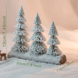 SANWEI <strong>Mini</strong> Christmas <strong>Trees</strong> Winter Ornaments Tabletop Small <strong>Xmas</strong> <strong>Tree</strong> <strong>Mini</strong> Bottle Brush <strong>Tree</strong> With Wood Base for Home Decoration - Product Image 4
