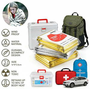 Coperta Termica Portatile 130x210cm Antivento Impermeabile in Alluminio per Primo Soccorso e Sopravvivenza All'aperto in Tutte le Stagioni - Product Image 4