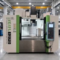 Centre d'usinage vertical DRC MVL1270S avec fonctions CNC, axe Z à boîtier rigide, conçu pour la coupe de haute intensité. Système FANUC.