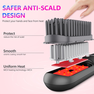 Electric Hair Straightening <b>Brush</b> Fast Heating Anti Scald <b>Smooth</b> Styling Tool - Product Image 2