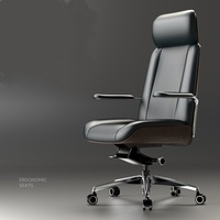 Fauteuil de bureau de direction de luxe en gros, en cuir synthétique, ergonomique, en maille, moderne, pivotant, réglable en hauteur, base chromée 3D