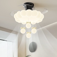Ventilateur de plafond moderne de style nordique, blanc crème, en ABS, avec pales cachées, lumière LED à intensité variable avec télécommande, pour chambre à coucher, salon, 52 pouces