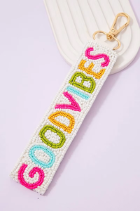 Llavero de Cuentas Bordadas de Calidad de Exportación 100% con (GOODVIBES), Llavero de Cuentas Bordadas en Venta por Exportadores - Product Image 2