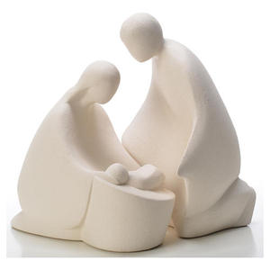 Natale presepe di famiglia fatto a mano decorazione per la casa bisque bianca in ceramica presepe figurina - Product Image 4
