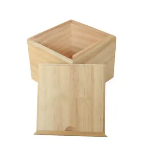 豪华天然包装松木盒子定制标志木箱带枕头