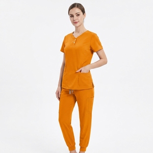Ensemble de blouses d'hôpital décontractées à boutons élastiques <span class=keywords><strong>grande</strong></span> <span class=keywords><strong>taille</strong></span> pour médecins et infirmières, ensemble d'uniformes chirurgicaux unisexes en polyester - Product Image 4