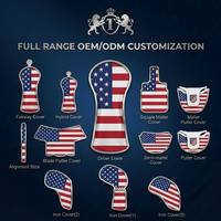 Housse de tête de club de golf personnalisable en cuir PU, housses de tête de driver OEM, housses de tête de club de golf personnalisées de luxe pour driver
