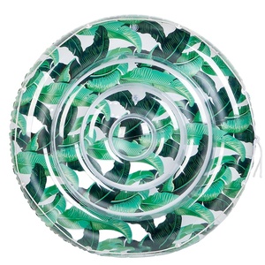 Factory Customized Vinyl 2-person Large <strong>Inflatable</strong> Banana Palm Leaf Print <strong>Pool</strong> <strong>Round</strong> <strong>Float</strong> Water <strong>Round</strong> Swimming Lounge <strong>Island</strong> - Product Image 1