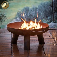 Rusty Garden Outdoor Wood Burning Portable Acero inoxidable Pizza Horno Corten Steel Fire Pit y barbacoa con componentes metálicos