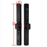 Serrure de porte intelligente avec cylindre européen, Wi-Fi Tuya, empreinte digitale biométrique, entrée sans clé, Cerradura Inteligente, porte coulissante en aluminium