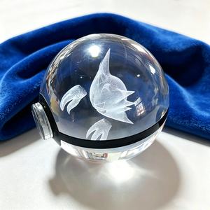 Populaire 50mm 80mm Cristal K9 fait main Haunter Pokeball 3D LED Gravure laser Design animé Boîte cadeau - Product Image 1